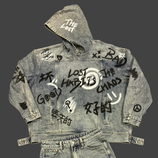 BILINGUAL DENIM HOODIE